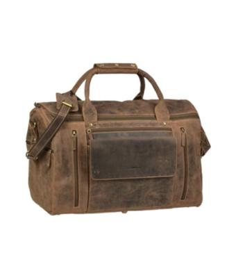 LUUFAN Vintage lederen uniseks reistas, Bruin, S